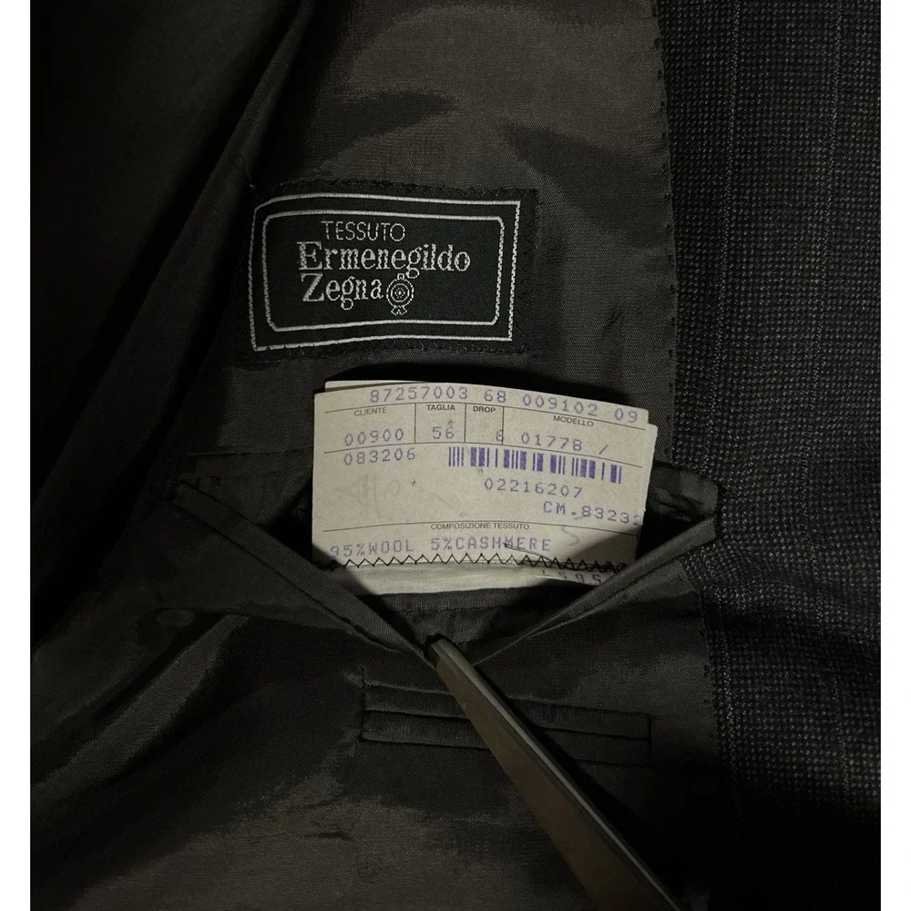 Ermenegildo Zegna Tessuto Wool Cashmere Pinstripe Blazer Tailored Mabro Italy 46